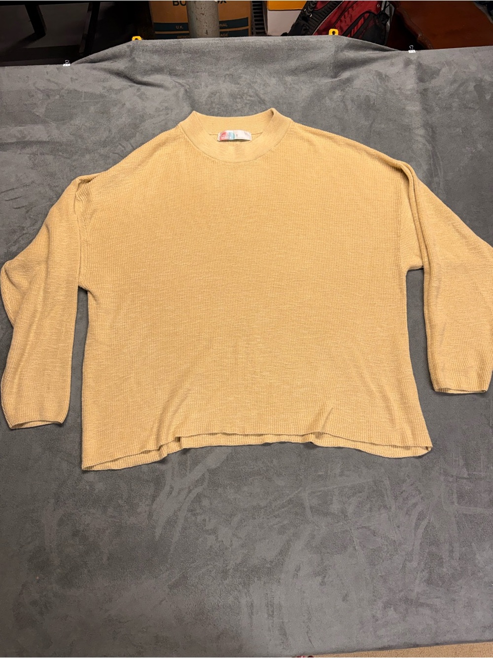 Free People Malibu Beach Mustard Yellow Scoop Neck Sweater